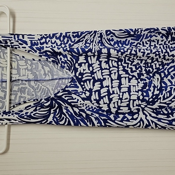 Lilly Pulitzer XS Kerri Blue and White Patterned Maxi Dress 100% Pima Cotton - Picture 5 of 8